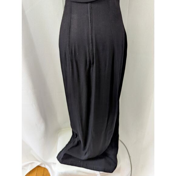 SCARLETT NITE! ELEGANT BLACK RAYON FULL LENGTH, CHIFFON BODICE DRESS! SZ 11/12 - Picture 7 of 10